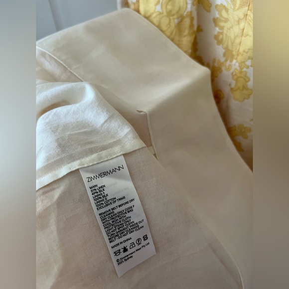 NWOT ZIMMERMANN Postcard floral-print linen and silk-blend midi dress  size 2AU - Picture 9 of 9